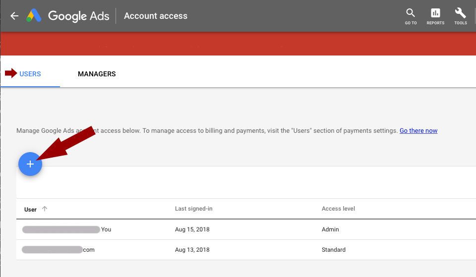 Add Users Button Google Adwords