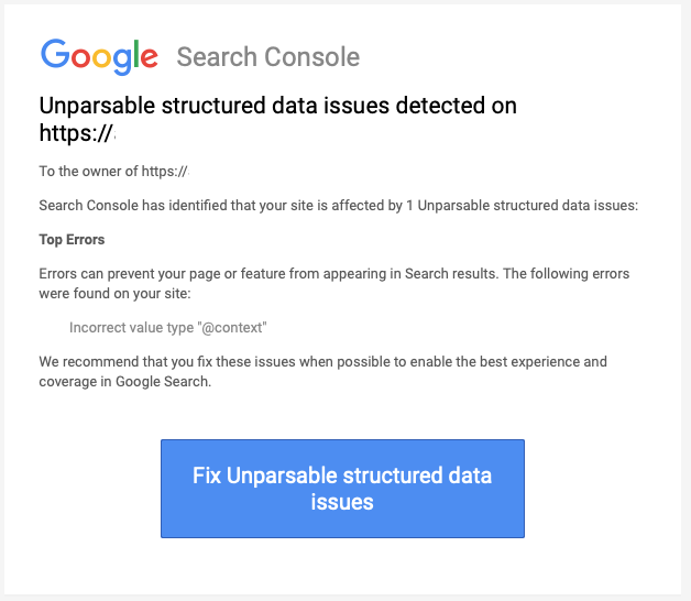 Unparsable Structured Data Issue Detected on https